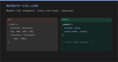 Modern CSS Code Snippets
