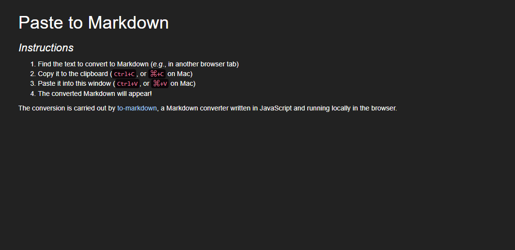 Paste to Markdown